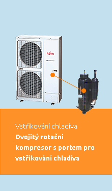 Dvojitý rotační kompresor s portem